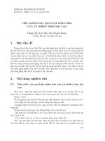 Việc giảng dạy quy luật phân hóa của tự nhiên theo đai cao