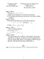 ĐỀ  KSCL HỌC KÌ I NĂM 2011-2012