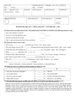 Đề thi + đáp án HKI môn Tiếng Anh 7_Q.3