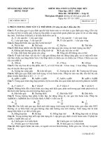 đề thi Sinh 12 HKì 1