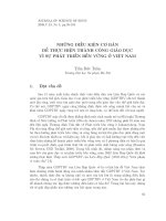 Những điều kiện cơ bản để thực hiện thành công giáo dục vì sự phát triển bền vững ở Việt Nam