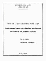 cơ sở lý luận và phương pháp luận về kiểm soát chất lượng kiểm toán