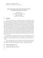 Hoạt động học tập trong dạy học dự án và những kết quả thu được