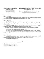 Đề kiểm tra HKI Ngữ văn 9 năm học 2011-2012