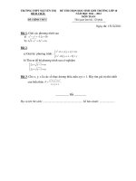 ĐỀ CHỌN HỌC SINH GIỎI TRƯỜNG