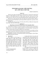 Tích hợp giáo dục môi trường qua môn Địa lí Đô thị