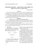 “Hợp đồng dạy học” – một công cụ để nghiên cứu những sai lầm của học sinh