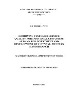 improving customer service quality for individual customers at bank for investment and development of vietnam - western hanoi branch