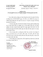 Chuyển thông báo Nghĩ Tết Dương Lịch 2012 của UBND Huyện