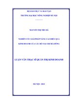 Nghiên cứu giải pháp nâng cao hiệu quả kinh doanh của các hộ tại chợ Hà Đông