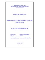 Nghiên cứu phát triển du lịch làng nghề tỉnh Bắc Ninh