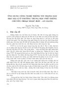 Ứng dụng CNTT trong dạy học Địa lý ở trường THPT