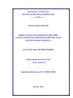 Nghiên cứu khả năng sinh trưởng phát triển và liều lượng bón kali trên một số giống đậu tương tại huyện mai sơn tỉnh sơn la