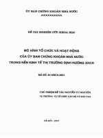 mô hình tổ chức và hoạt động của ủy ban chứng khoán nn trong nền kinh tế thị trường định hướng xhcn