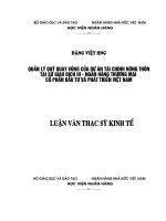 quản lý quỹ quay vòng của dự án tài chính nông thôn tại sở giao dịch iii - ngân hàng tmcp đầu tư và phát triển việt nam