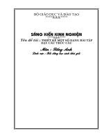 Đề tài bồi dưỡng HS giỏi Tiếng Anh  Thiết kế các dạng bài tập cấu trúc