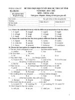 Đề thi chon đội tuỷen môn Tiếng Anh năm học 2011-2012
