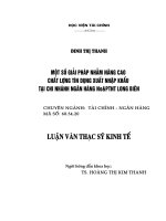 một số giải pháp nhằm nâng cao chất lượng tín dụng xuất nhập khẩu tại chi nhánh ngân hàng no&ptnt long biên