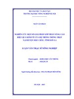 Nghiên cứu một số giải pháp góp phần nâng cao hiệu quả kinh tế của hệ thống trồng trọt tại huyện mộc châu, tỉnh sơn la