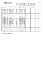 Danh sách phòng thi Khối 11