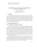 Thiết kế bài dạy Sinh học theo phương pháp dạy học dựa trên dự án