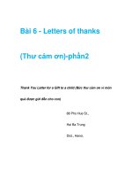 Letters of thanks (thư cảm ơn)