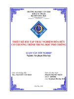 Thiết kế bài tập trắc nghiệm hóa hữu cơ trung học phổ thông