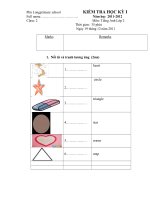 KIỂM TRA TIẾNG ANH HKI LỚP 2