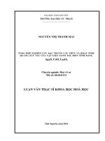 Tổng hợp nghiên cứu đặc trưng cấu trúc và hoạt tính quang xúc tác của vật liệu nano TiO2 biến tính bằng Ag2O, CoO, La2O3