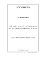 Phát triển năng lực chứng minh cho học sinh trung học phổ thông trong dạy học hình học