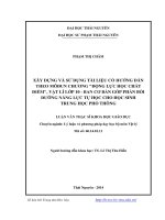 Xây dựng và sử dụng tài liệu có hướng dẫn theo môđun chương động lực học chất điểm, vật lý lớp 10 ban cơ bản góp phần bồi dưỡng năng lực tự học cho học sinh Trung học Phổ thông