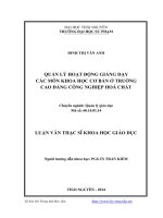 Quản lý hoạt động giảng dạy các môn khoa học cơ bản ở trường Cao đẳng Công nghiệp Hóa chất
