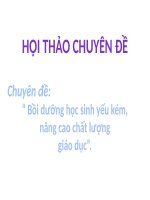 HỘI THẢO BỒI DƯỠNG HỌC SINH YẾU KEM NÂNG CAO CHẤT LƯỢNG GIÁO DỤC