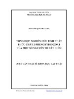 Tổng hợp, nghiên cứu tính chất phức chất 2phenoxybenzoat của một số nguyên tố đất hiếm
