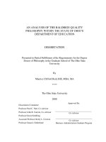 an analysis of the baldrige quality philosophy within the state of ohio's department of education