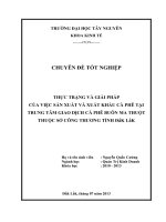 THỰC TRẠNG VÀ GIẢI PHÁP CỦA VIỆC SẢN XUẤT VÀ XUẤT KHẨU CÀ PHÊ TẠI TRUNG TÂM GIAO DỊCH CÀ PHÊ BUÔN MA THUỘT THUỘC SỞ CÔNG THƯƠNG TỈNH ĐắK LắK