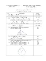 Đáp án Toán 9 HK1 2011 - 2012