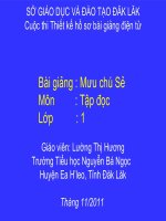 Tập đọc 1: Mưu chú sẻ