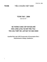 Tcvn 7441: 2004 hệ thống cung cấp khí dầu mỏ hóa lỏng tại nơi tiêu thụ yêu cầu thiết kế lắp đặt vận hành