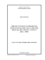Thiết kế và sử dụng câu hỏi kiểm tra đánh giá kết quả học tập của học sinh trong dạy học chương cảm ứng (Sinh học 11 THPT)
