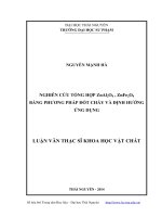 Nghiên cứu tổng hợp ZnAl2O4, ZnFe2O4 bằng phương pháp đốt cháy và định hướng ứng dụng