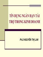 Bài giảng tín dụng ngắn hạn