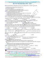 Đề và đáp án Vật Lí thi thử Đại học 2012-số 1 (DayHocVatLi.Net)