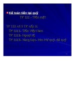 Bài giảng kế toán tiền mặt tại quỹ