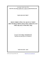 Hoàn thiện công tác quản lý thuế đối với hoạt động khai thác khoáng sản trên địa bàn tỉnh Phú Thọ