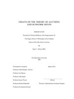 essays on the theory of auctions and economic rents