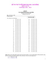 15 ĐỀ+ DA  ĐH 2012