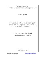 Giải pháp nâng cao hiệu quả kinh tế xã hội của Trung tâm Văn hóa Kinh Bắc