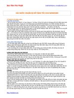 các bước chuẩn bị để tăng tốc cho windows