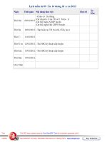 Lịch tuần từ 09 đến 14 tháng 01 năm 2012(PGD)